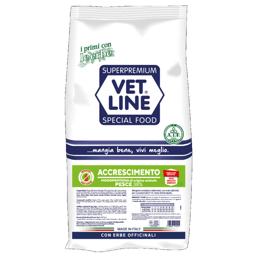 Vet Line Crocchette Cane Accrescimento - Pesce 12,5 Kg Vet Line Crocchette Cane Accrescimento - Pesce 12,5 Kg